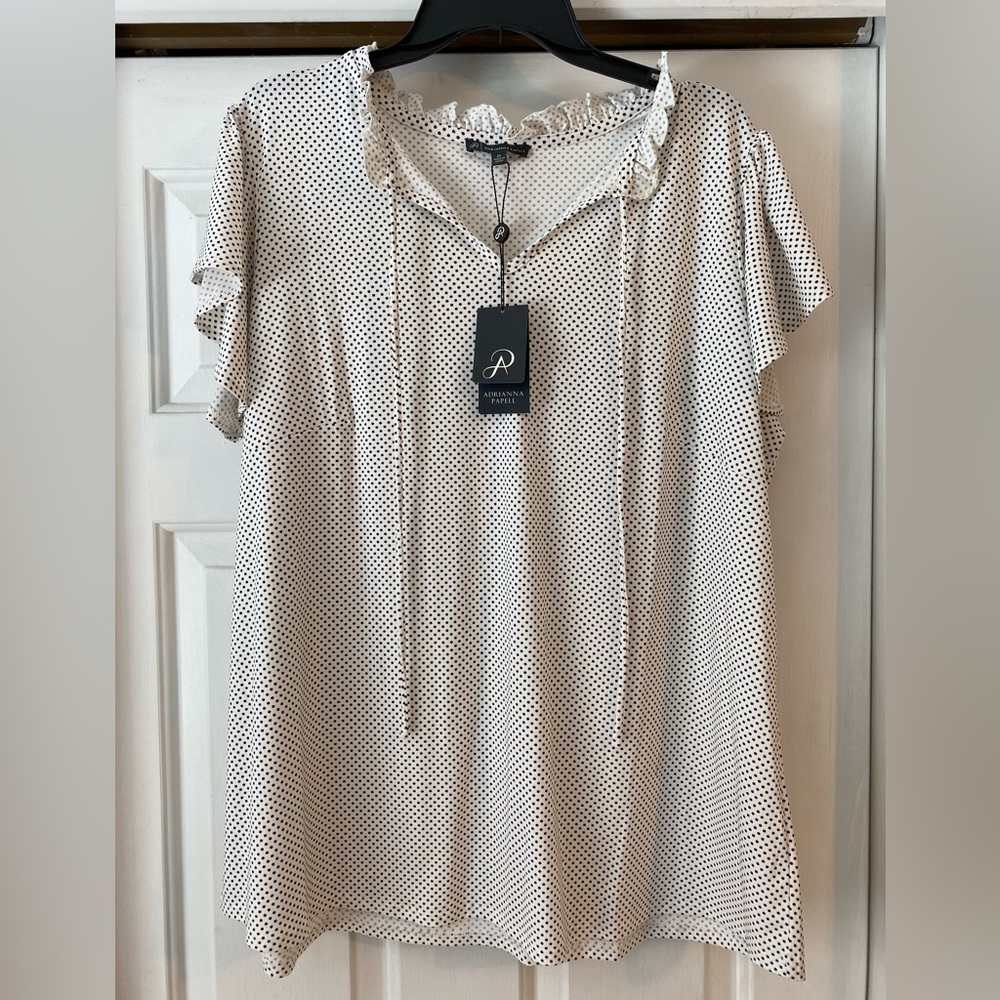 Black and white polka dot blouse